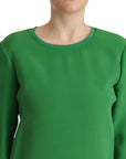 Armani Elegant Silk Long Sleeve Sweater in Lush Green