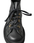 Dolce & Gabbana Elegant Ankle Boots with Silver Chain Detail