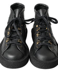 Dolce & Gabbana Elegant Ankle Boots with Silver Chain Detail