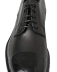 Dolce & Gabbana Elegant Derby Lace-Up Leather Shoes in Black