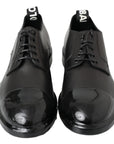 Dolce & Gabbana Elegant Derby Lace-Up Leather Shoes in Black