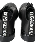 Dolce & Gabbana Elegant Derby Lace-Up Leather Shoes in Black