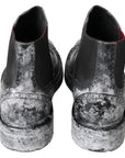 Dolce & Gabbana Elegant Black Faded Chelsea Ankle Boots