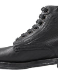 Dolce & Gabbana Equisite Black Lace-Up Leather Boots