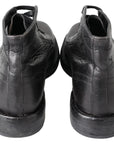 Dolce & Gabbana Equisite Black Lace-Up Leather Boots