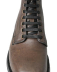Dolce & Gabbana Elegant Horse Leather Lace-Up Boots