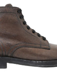 Dolce & Gabbana Elegant Horse Leather Lace-Up Boots