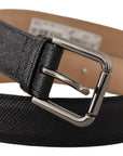 Dolce & Gabbana Elegant Black Leather Belt with Metal Buckle