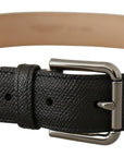 Dolce & Gabbana Elegant Black Leather Belt with Metal Buckle
