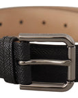 Dolce & Gabbana Elegant Black Leather Belt with Metal Buckle