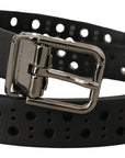 Dolce & Gabbana Elegant Black Leather Belt with Metal Buckle