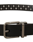 Dolce & Gabbana Elegant Black Leather Belt with Metal Buckle