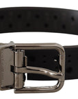 Dolce & Gabbana Elegant Black Leather Belt with Metal Buckle