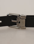Dolce & Gabbana Elegant Black Leather Belt with Metal Buckle