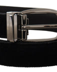 Dolce & Gabbana Elegant Black Velvet Designer Belt