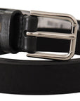 Dolce & Gabbana Elegant Black Leather Belt with Metal Buckle