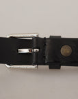 Dolce & Gabbana Elegant Black Leather Belt with Metal Buckle