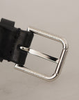 Dolce & Gabbana Elegant Black Leather Belt with Metal Buckle
