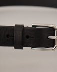 Dolce & Gabbana Elegant Black Leather Belt with Metal Buckle
