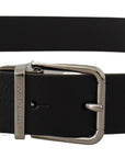 Dolce & Gabbana Elegant Black Leather Belt with Metal Buckle