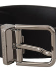 Dolce & Gabbana Elegant Black Leather Belt with Metal Buckle
