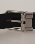 Dolce & Gabbana Elegant Black Leather Belt with Metal Buckle