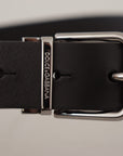 Dolce & Gabbana Elegant Black Leather Belt with Metal Buckle
