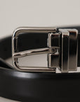 Dolce & Gabbana Elegant Black Leather Belt with Metal Buckle