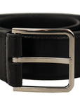Dolce & Gabbana Elegant Black Leather Belt with Metal Buckle
