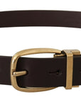 Dolce & Gabbana Elegant Dark Brown Leather Belt