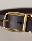 Dolce & Gabbana Elegant Dark Brown Leather Belt