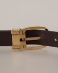 Dolce & Gabbana Elegant Dark Brown Leather Belt