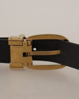 Dolce & Gabbana Elegant Brown Leather Belt with Logo Buckle