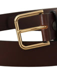 Dolce & Gabbana Elegant Dark Brown Leather Belt
