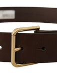 Dolce & Gabbana Elegant Dark Brown Leather Belt
