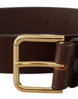 Dolce & Gabbana Elegant Dark Brown Leather Belt
