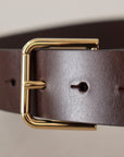Dolce & Gabbana Elegant Dark Brown Leather Belt