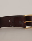 Dolce & Gabbana Elegant Dark Brown Leather Belt