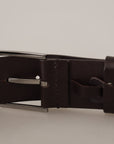 Dolce & Gabbana Elegant Dark Brown Leather Belt