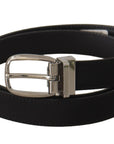 Dolce & Gabbana Elegant Black Canvas & Leather Belt