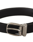 Dolce & Gabbana Elegant Black Canvas & Leather Belt