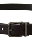 Dolce & Gabbana Elegant Dark Brown Leather Belt