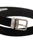 Dolce & Gabbana Elegant Black Velvet Designer Belt
