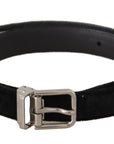 Dolce & Gabbana Elegant Black Velvet Designer Belt