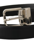 Dolce & Gabbana Elegant Black Leather Belt with Metal Buckle