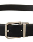 Dolce & Gabbana Elegant Black Leather Belt with Metal Buckle
