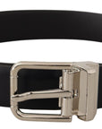 Dolce & Gabbana Elegant Black Leather Belt with Metal Buckle