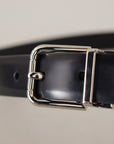 Dolce & Gabbana Elegant Black Leather Belt with Metal Buckle