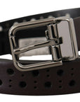 Dolce & Gabbana Elegant Dark Purple Leather Belt