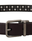 Dolce & Gabbana Elegant Dark Purple Leather Belt